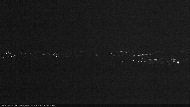 Lake Travis webcam, January 5, 2019 9:45 PM CT