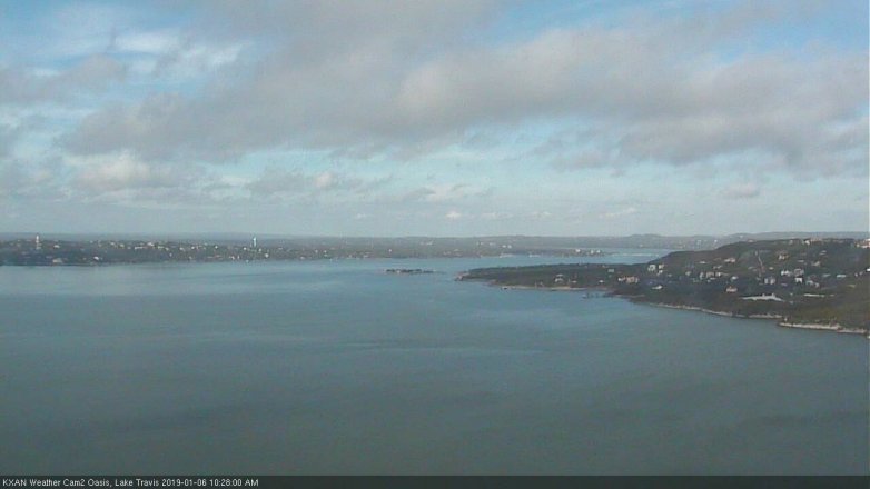 Lake Travis webcam, January 6, 2019 9:30 AM CT