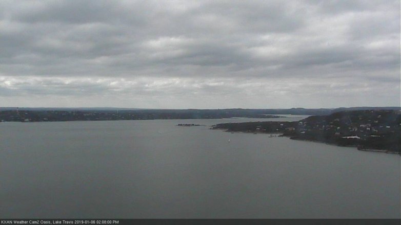 Lake Travis webcam, January 6, 2019 1:10 PM CT
