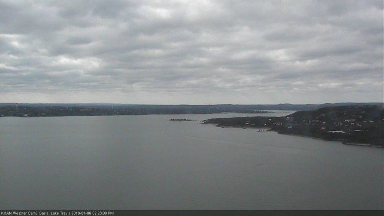 Lake Travis webcam, January 6, 2019 1:30 PM CT