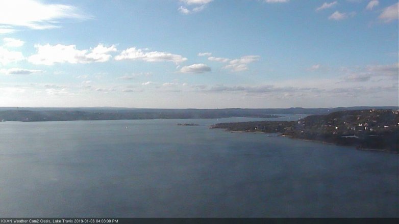 Lake Travis webcam, January 6, 2019 3:05 PM CT
