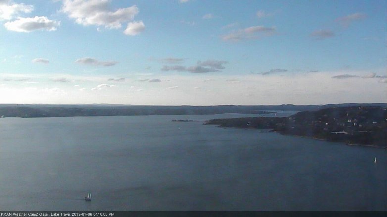Lake Travis webcam, January 6, 2019 3:20 PM CT