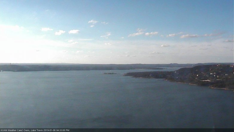 Lake Travis webcam, January 6, 2019 3:35 PM CT