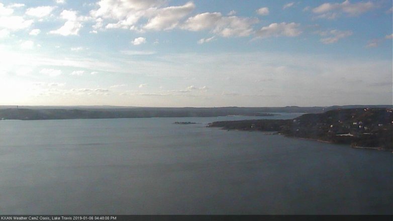 Lake Travis webcam, January 6, 2019 3:50 PM CT