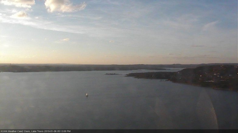 Lake Travis webcam, January 6, 2019 4:15 PM CT