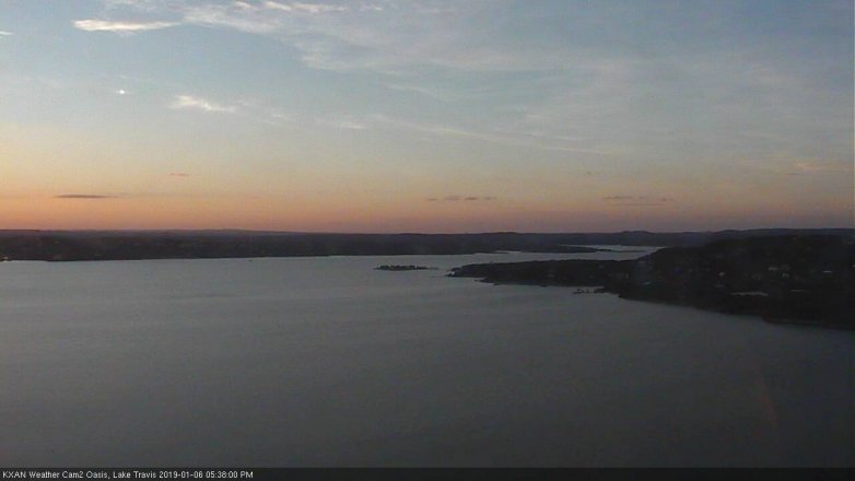 Lake Travis webcam, January 6, 2019 4:40 PM CT