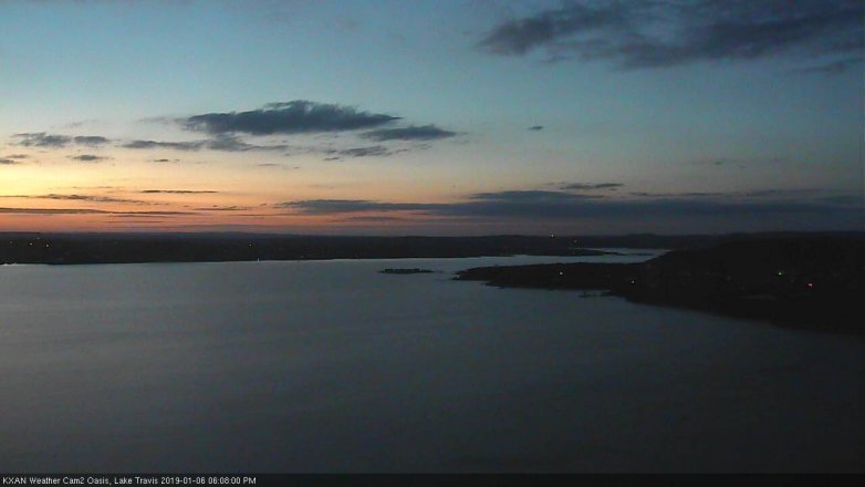 Lake Travis webcam, January 6, 2019 5:10 PM CT