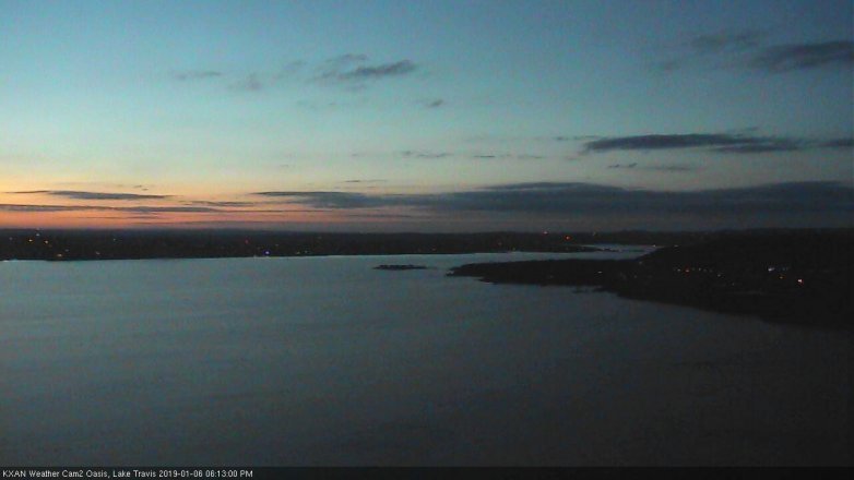 Lake Travis webcam, January 6, 2019 5:15 PM CT