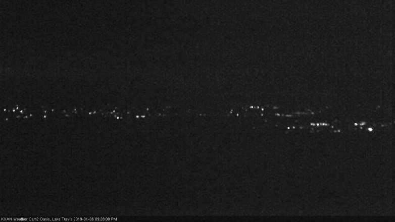 Lake Travis webcam, January 6, 2019 8:30 PM CT