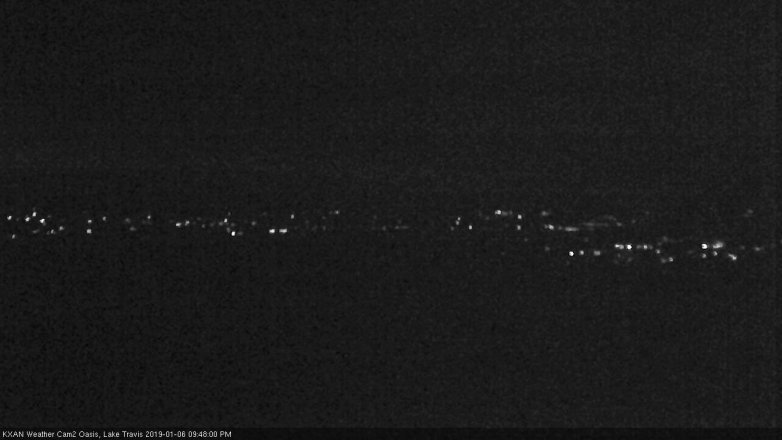 Lake Travis webcam, January 6, 2019 8:50 PM CT