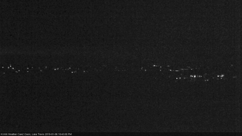 Lake Travis webcam, January 6, 2019 9:45 PM CT