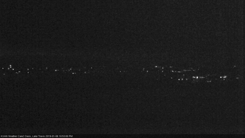 Lake Travis webcam, January 6, 2019 9:55 PM CT