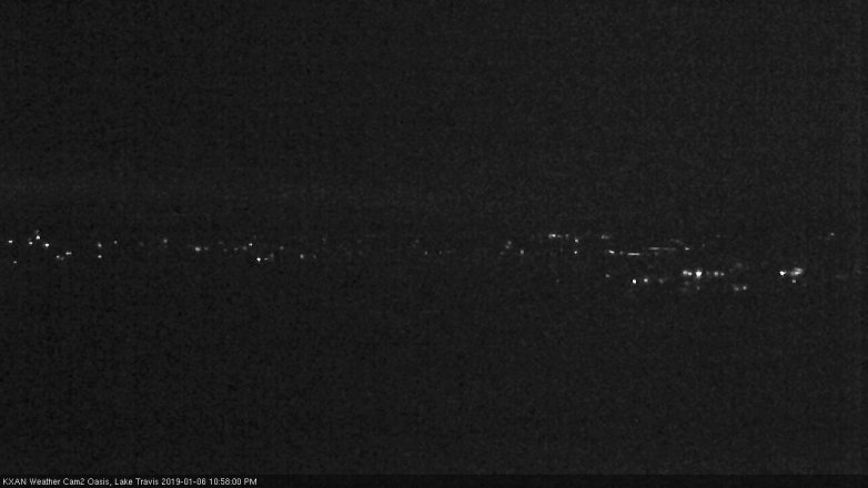 Lake Travis webcam, January 6, 2019 10:00 PM CT