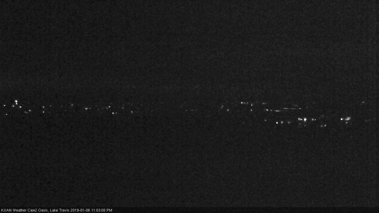 Lake Travis webcam, January 6, 2019 10:05 PM CT