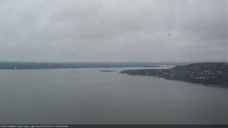 Lake Travis webcam, January 7, 2019 9:30 AM CT