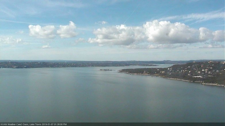 Lake Travis webcam, January 7, 2019 12:40 PM CT