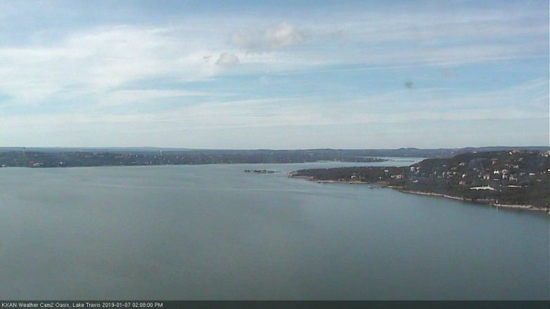 Lake Travis webcam, January 7, 2019 1:10 PM CT