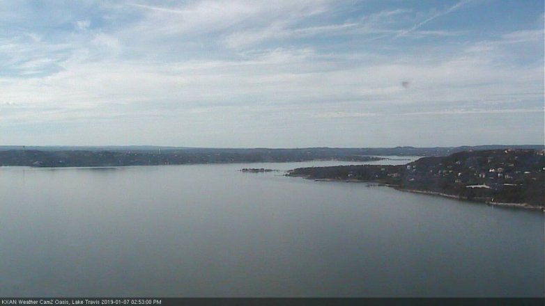 Lake Travis webcam, January 7, 2019 1:55 PM CT