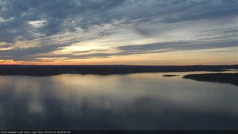Lake Travis webcam, January 7, 2019 4:40 PM CT