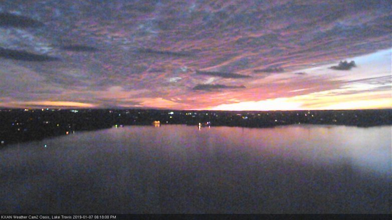 Lake Travis webcam, January 7, 2019 5:20 PM CT