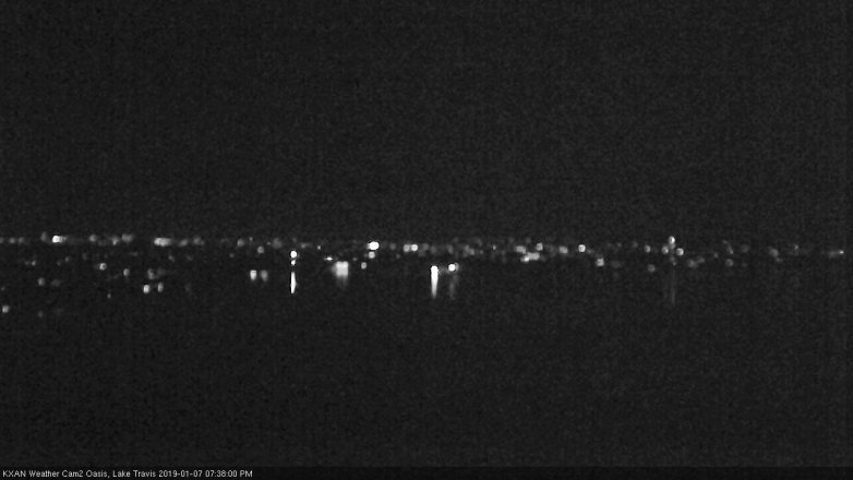 Lake Travis webcam, January 7, 2019 6:40 PM CT