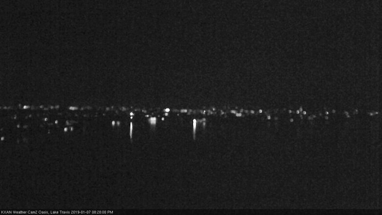 Lake Travis webcam, January 7, 2019 7:30 PM CT