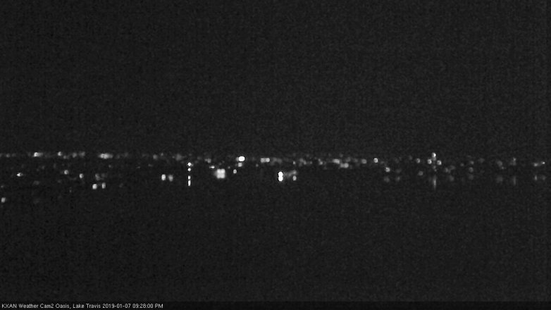 Lake Travis webcam, January 7, 2019 8:30 PM CT