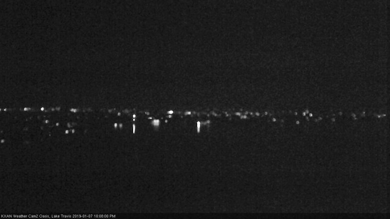 Lake Travis webcam, January 7, 2019 9:10 PM CT