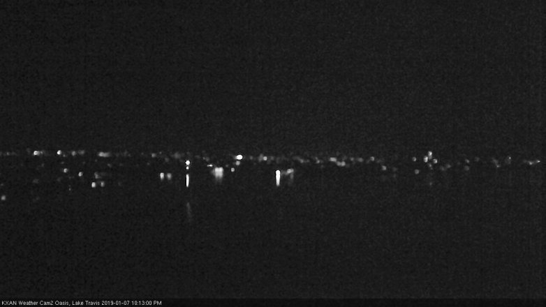 Lake Travis webcam, January 7, 2019 9:15 PM CT