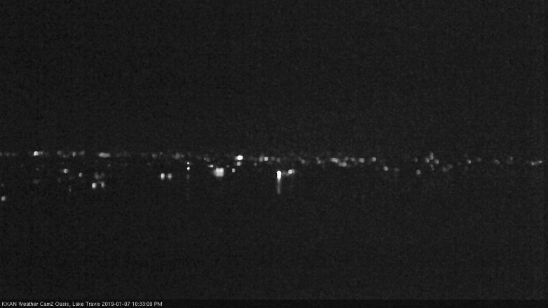 Lake Travis webcam, January 7, 2019 9:35 PM CT