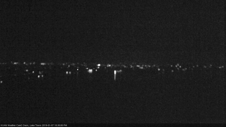 Lake Travis webcam, January 7, 2019 9:40 PM CT