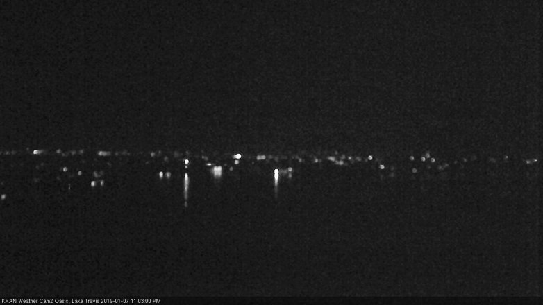 Lake Travis webcam, January 7, 2019 10:05 PM CT