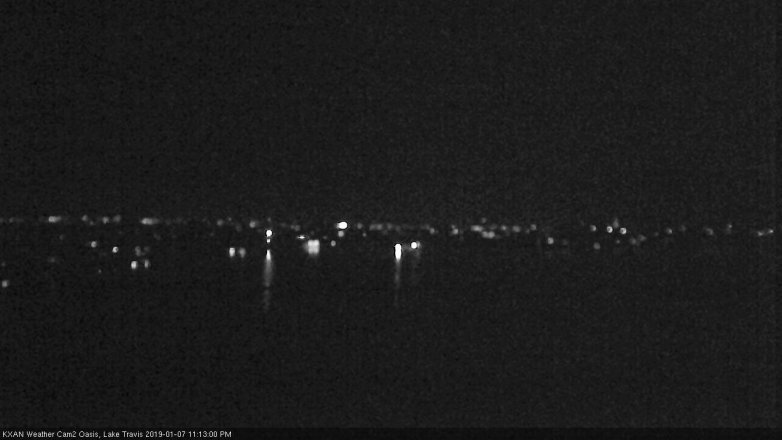 Lake Travis webcam, January 7, 2019 10:15 PM CT