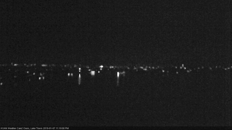 Lake Travis webcam, January 7, 2019 10:20 PM CT