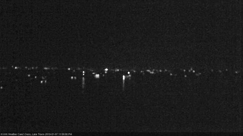 Lake Travis webcam, January 7, 2019 11:00 PM CT