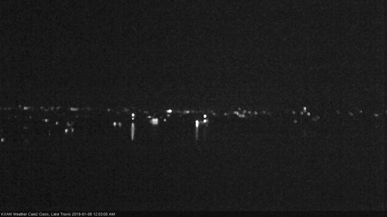 Lake Travis webcam, January 7, 2019 11:05 PM CT