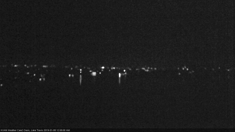 Lake Travis webcam, January 7, 2019 11:10 PM CT