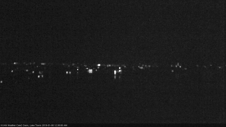 Lake Travis webcam, January 7, 2019 11:40 PM CT