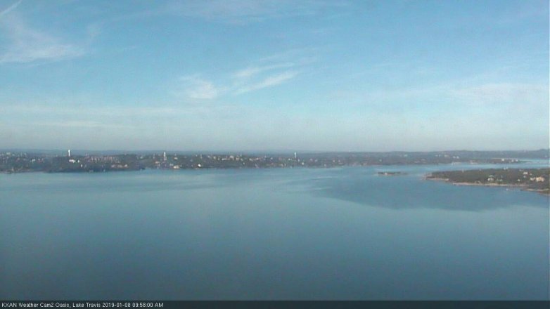 Lake Travis webcam, January 8, 2019 9:00 AM CT
