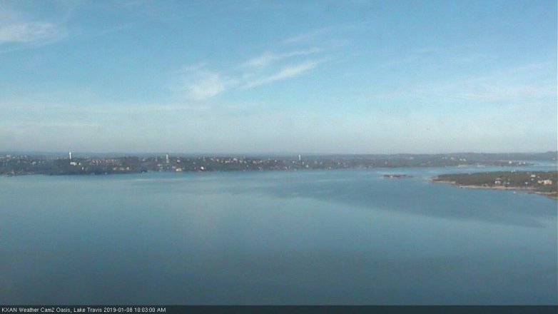 Lake Travis webcam, January 8, 2019 9:05 AM CT