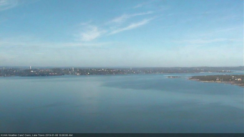 Lake Travis webcam, January 8, 2019 9:10 AM CT