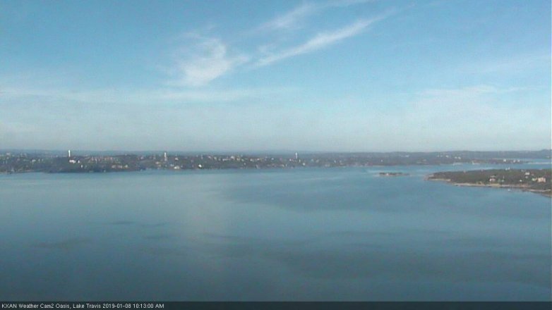 Lake Travis webcam, January 8, 2019 9:15 AM CT