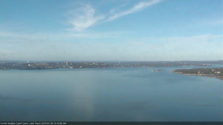 Lake Travis webcam, January 8, 2019 9:20 AM CT