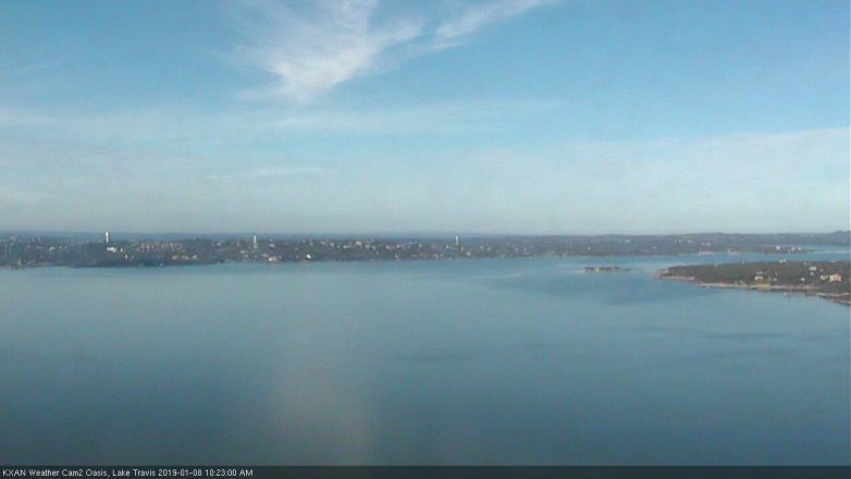 Lake Travis webcam, January 8, 2019 9:25 AM CT
