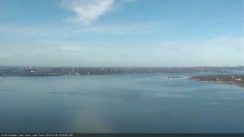 Lake Travis webcam, January 8, 2019 9:30 AM CT