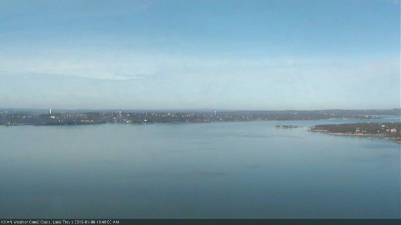 Lake Travis webcam, January 8, 2019 9:50 AM CT