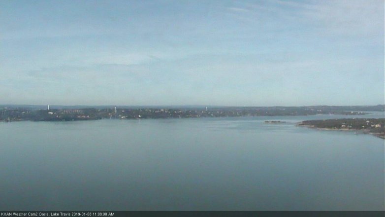Lake Travis webcam, January 8, 2019 10:10 AM CT
