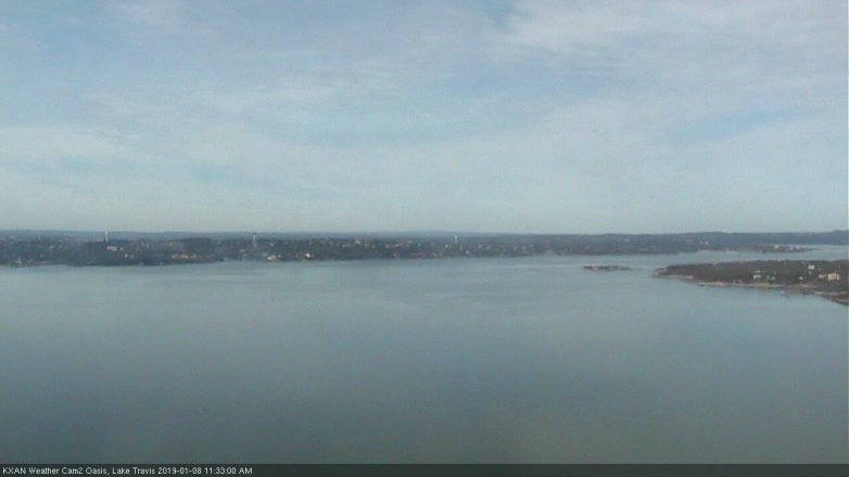 Lake Travis webcam, January 8, 2019 10:35 AM CT