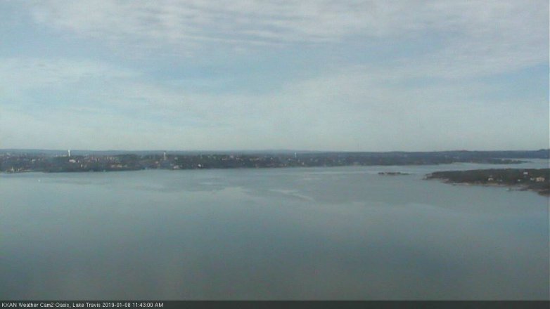 Lake Travis webcam, January 8, 2019 10:45 AM CT