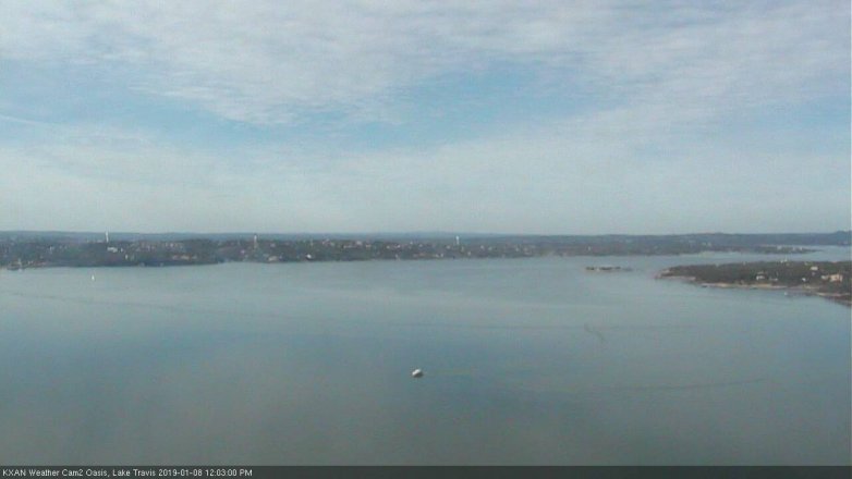 Lake Travis webcam, January 8, 2019 11:05 AM CT